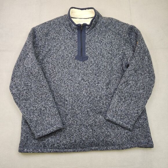 Orvis Other - Orvis Brighton 1/4 Zip Sherpa Lined Sweater Men's Size XL Blue Pullover Textured